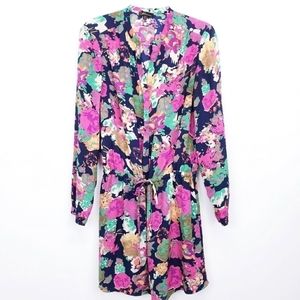 DALIA Floral Print Long Sleeve Shirt Dress belted Size‎ 10